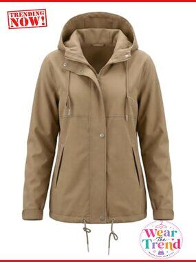 luvamia Women's Waterproof Lightweight Rain Jacket Zip Hooded Windbreaker